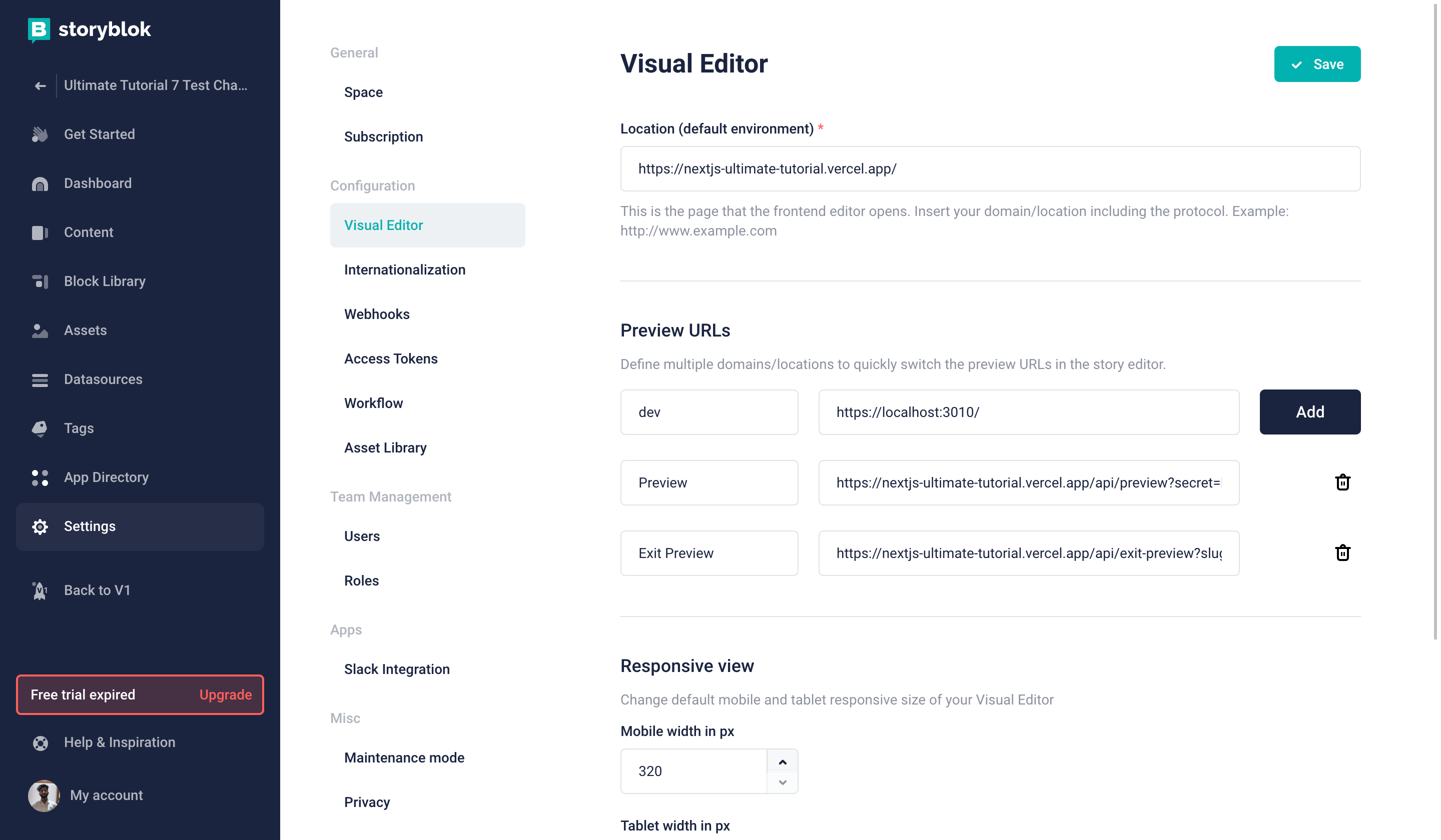 Adding Preview URLs
