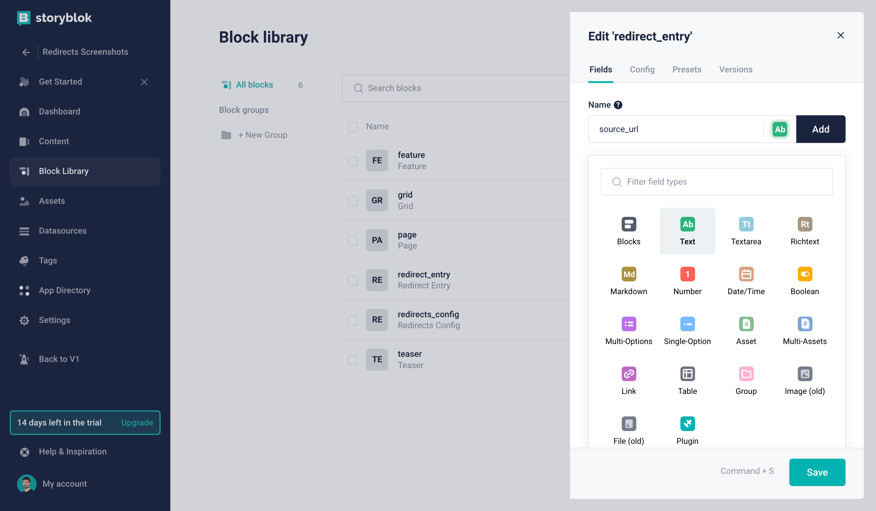 Creating a new Text field