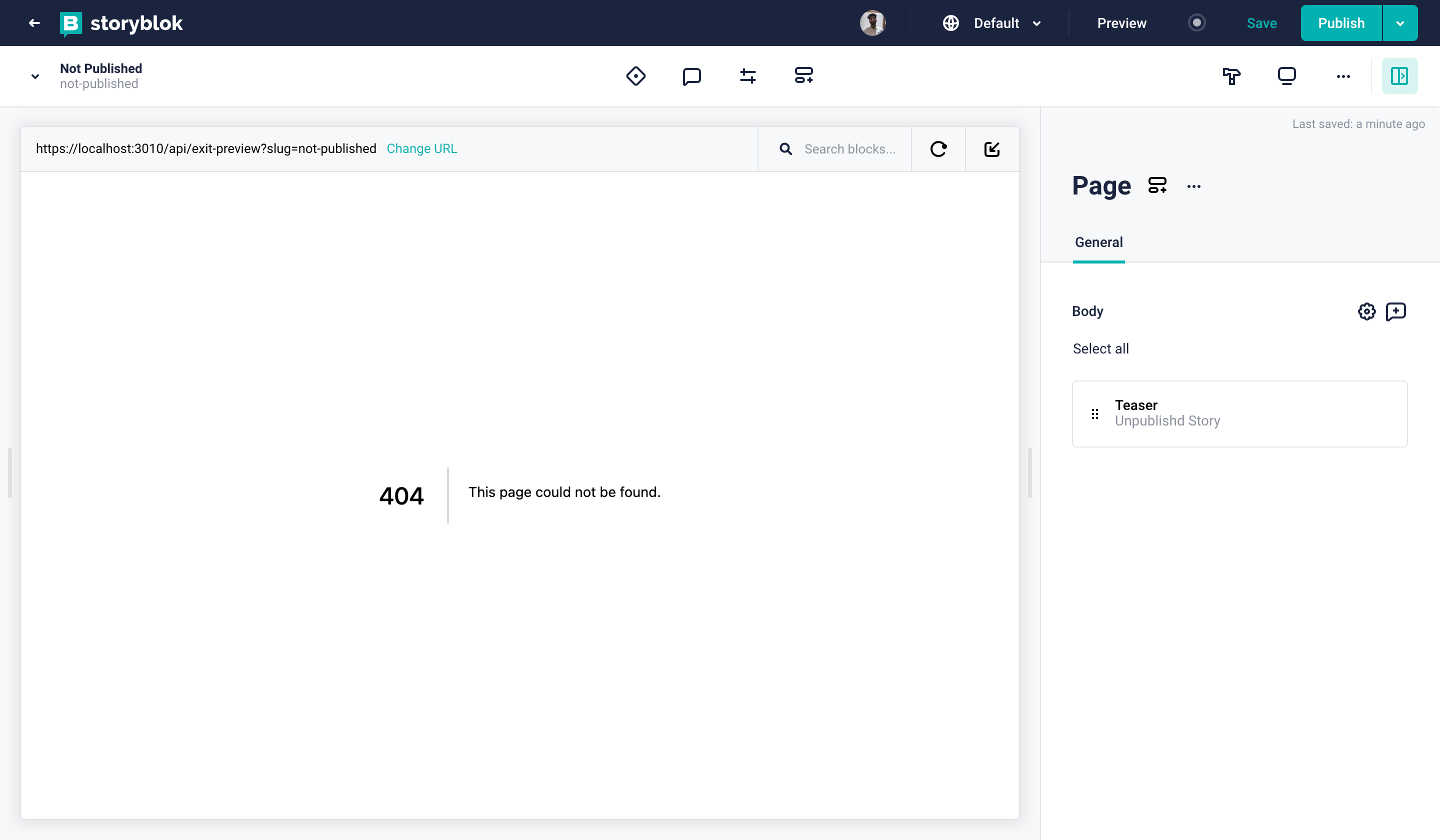 Unpublished Stoy after exiting preview mode