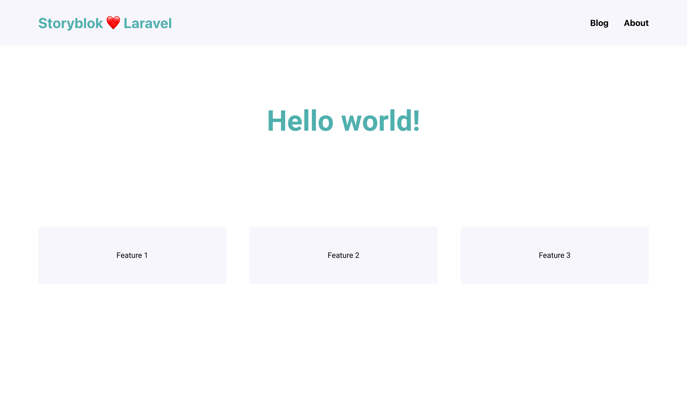 The Homepage with the Header and the Menu
