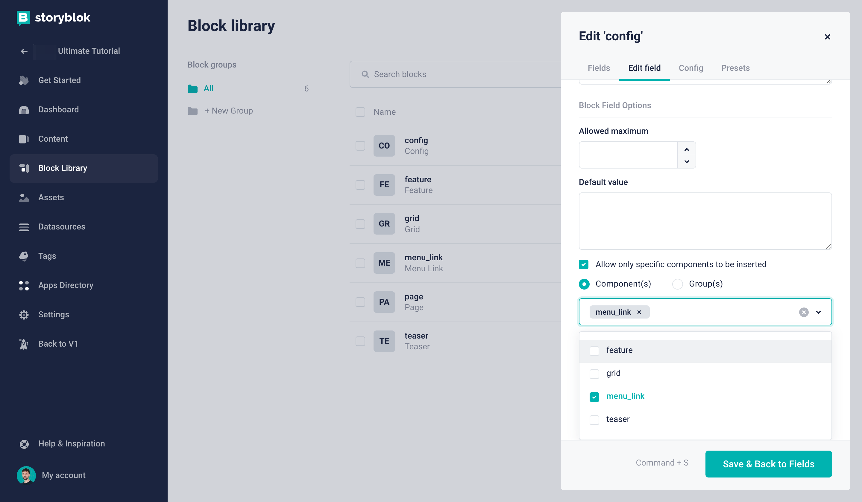 Creating a nested block