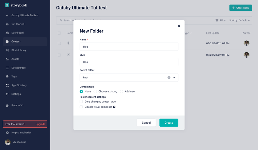 Adding Blog Folder