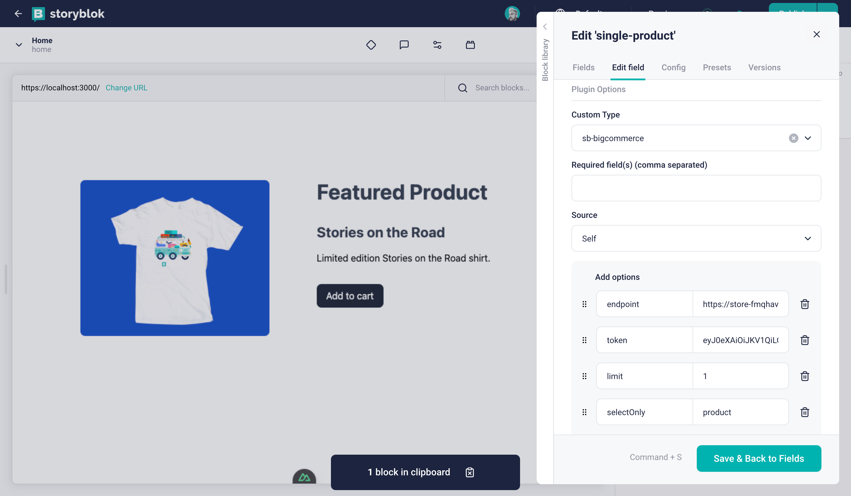 Setting up eCommerce field plugin type variables in Storyblok