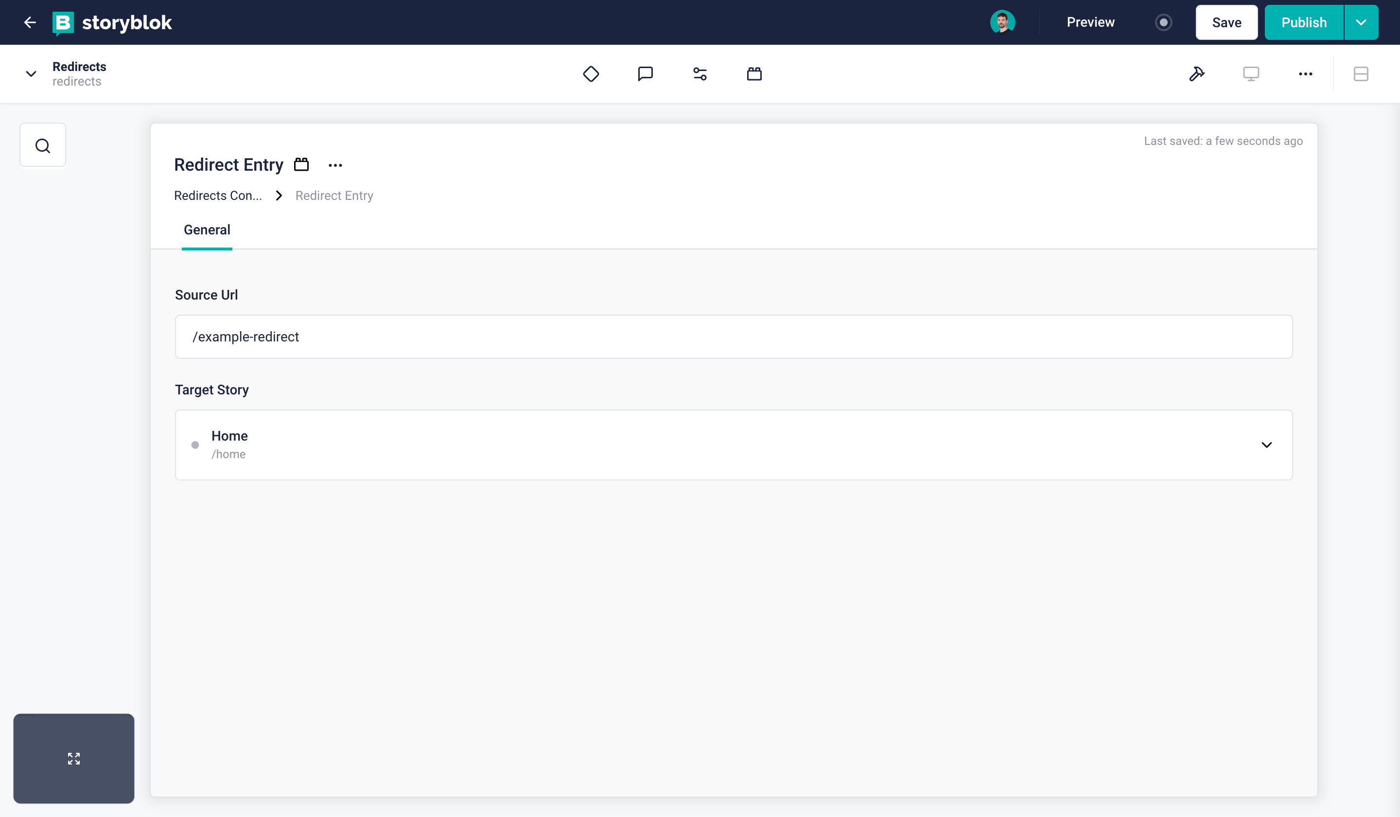 Configuring an example redirect