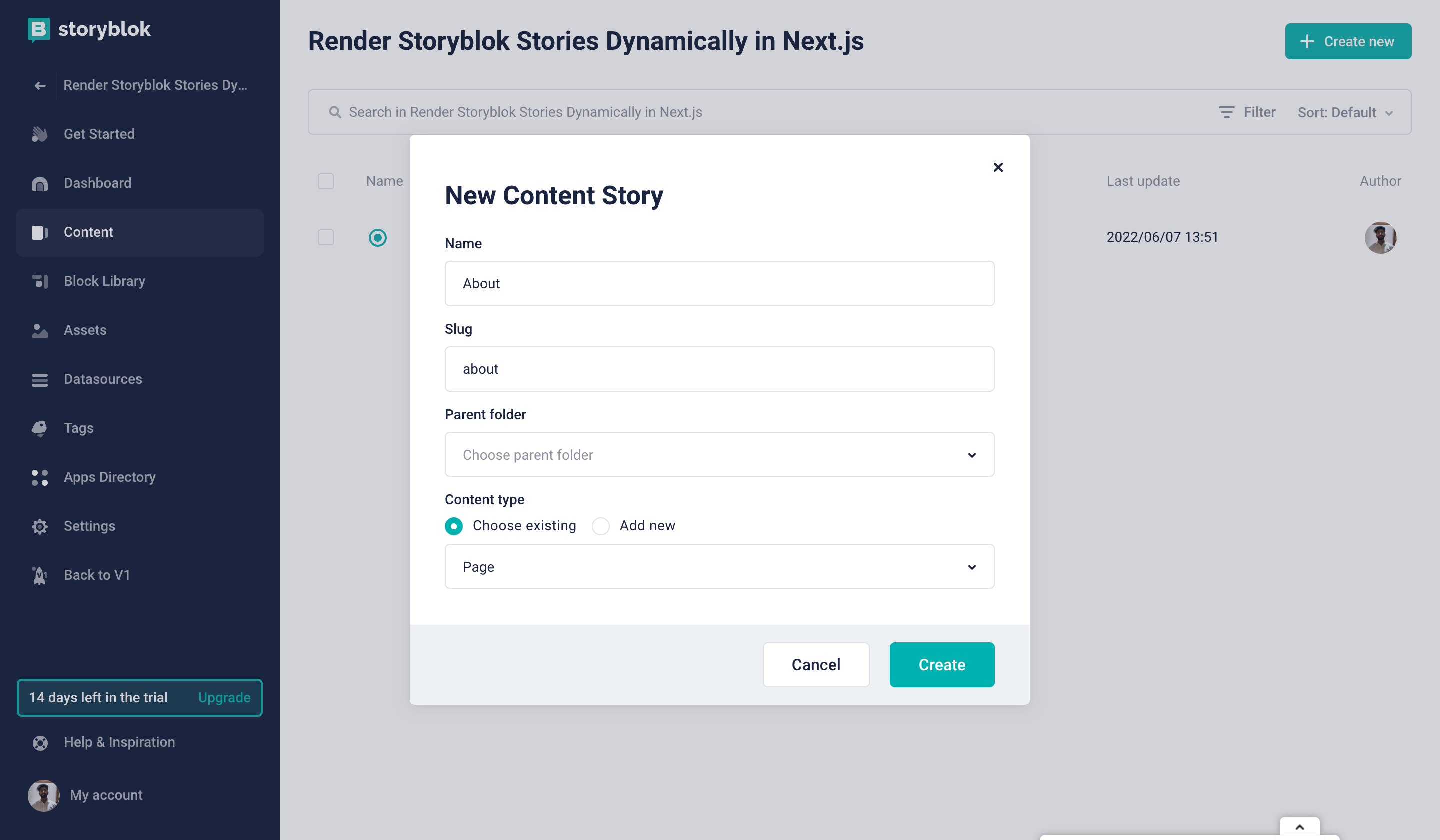 Create Story