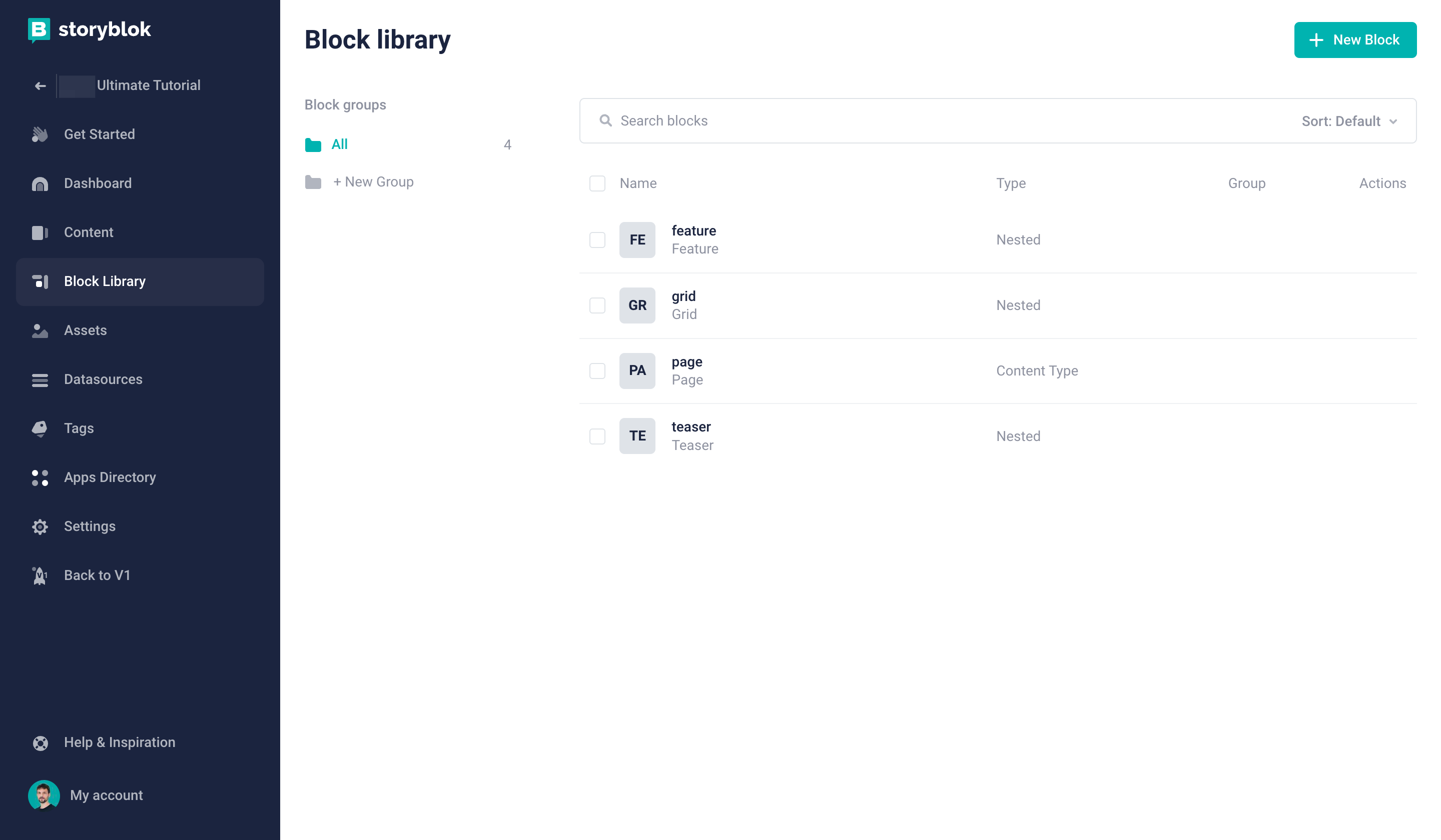 Creating a new block in the Block Library