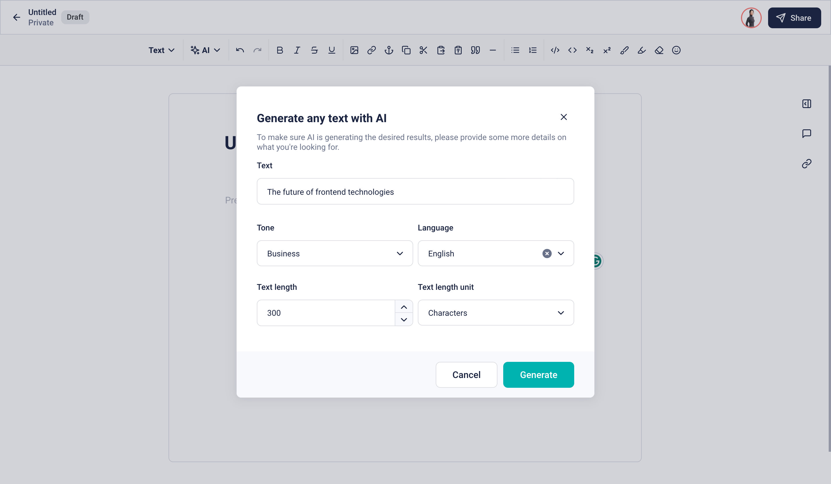 AI Text Generation