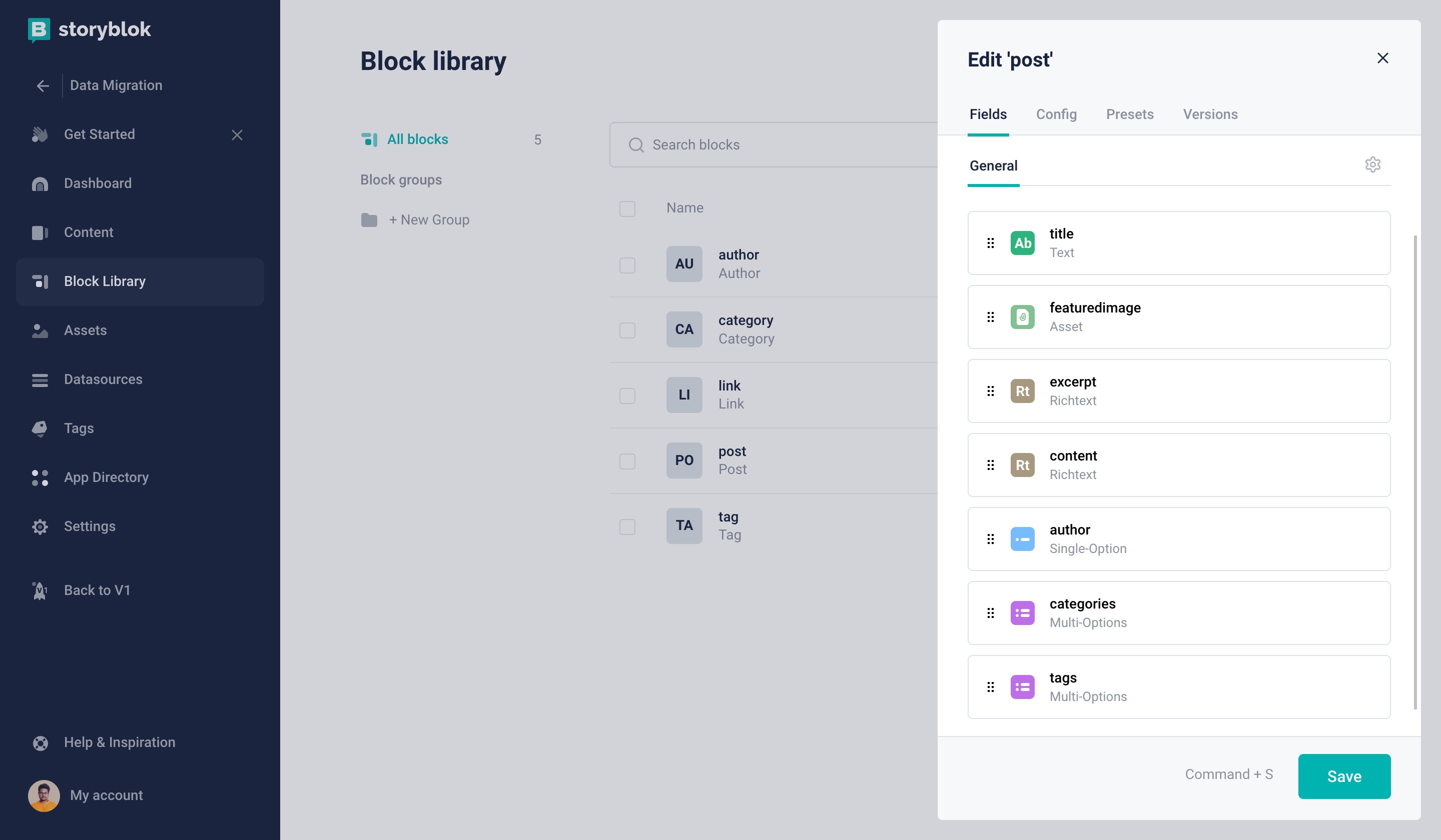 Post Content Type Block