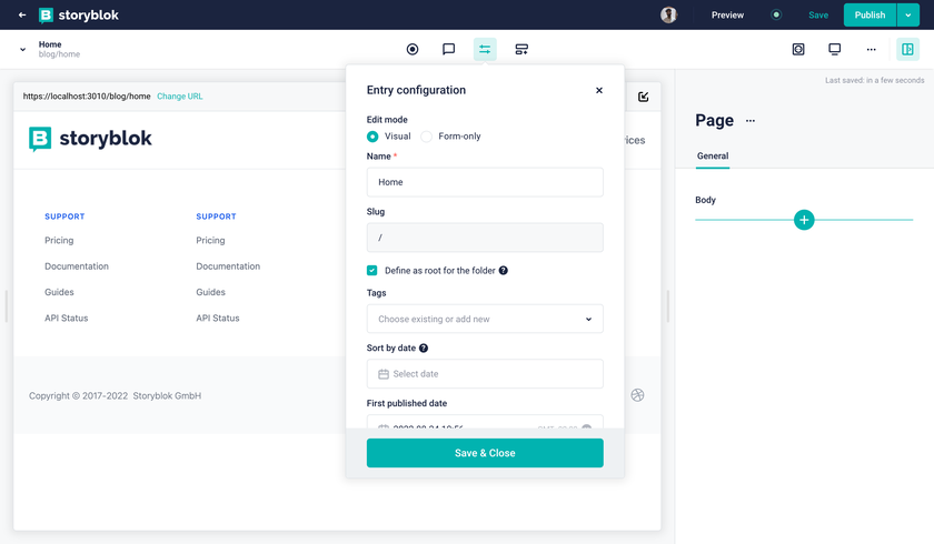 Storyblok editing capabilities