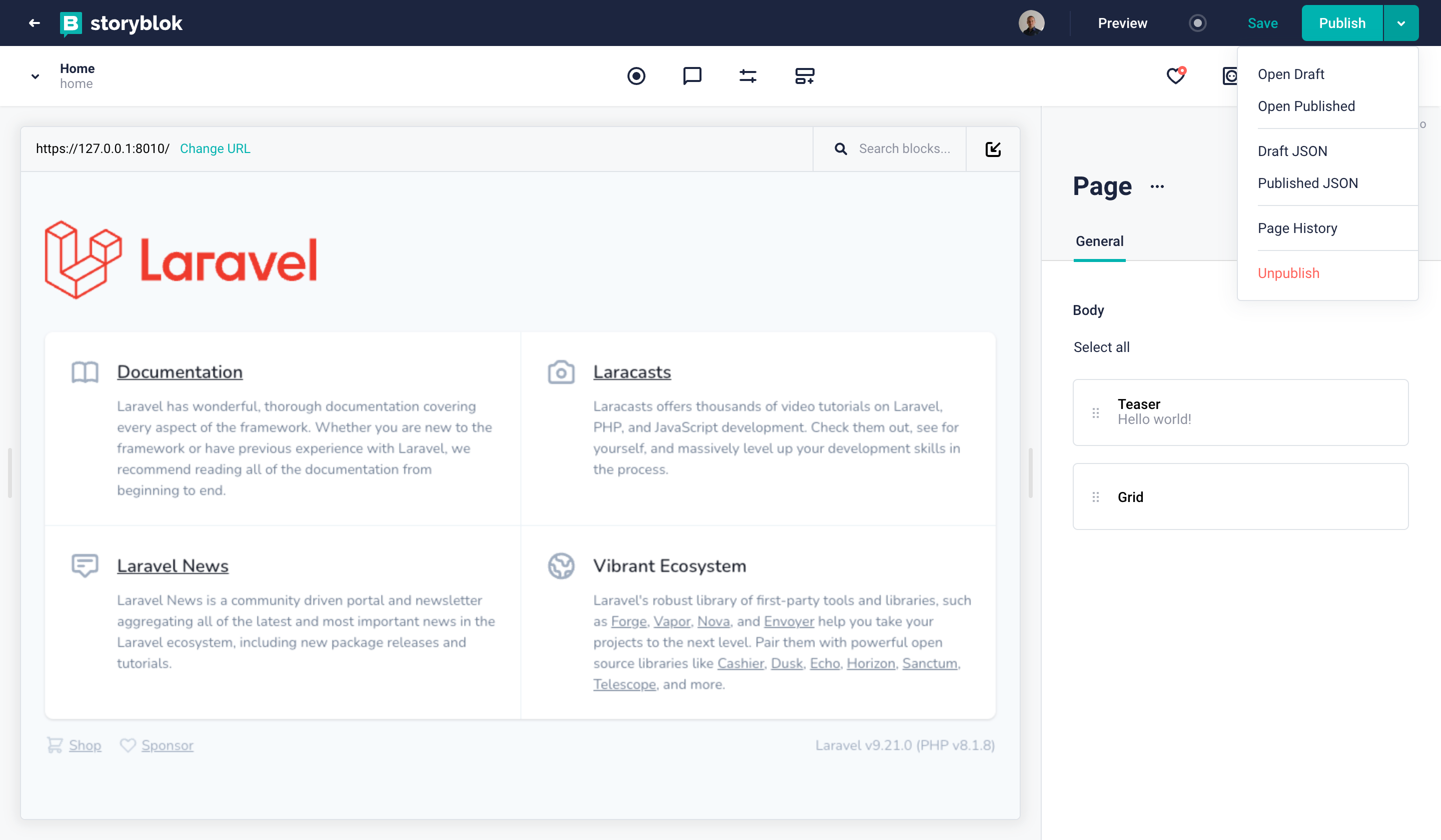 Getting the Draft JSON from the Visual Editor