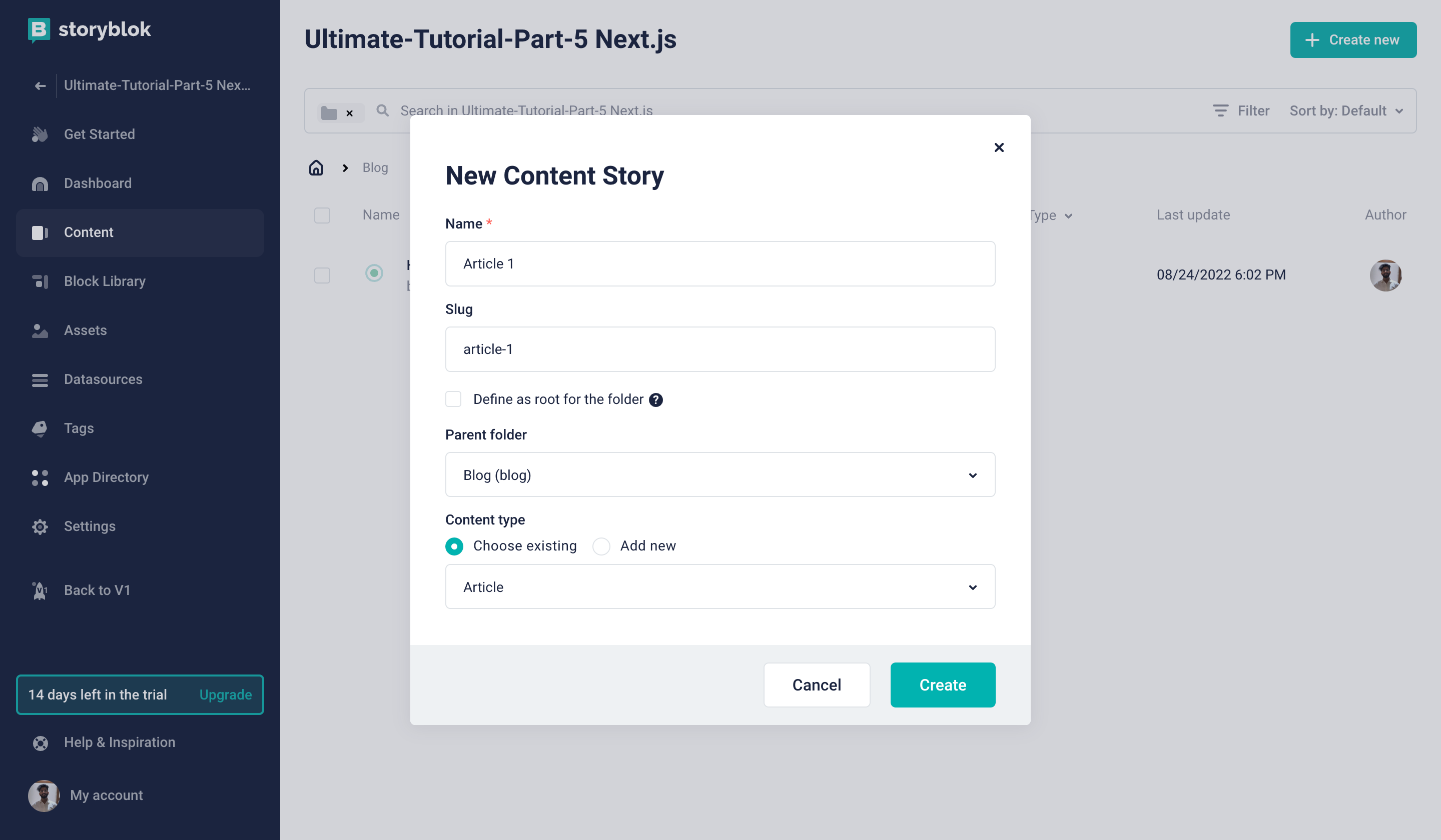 Create New Blog