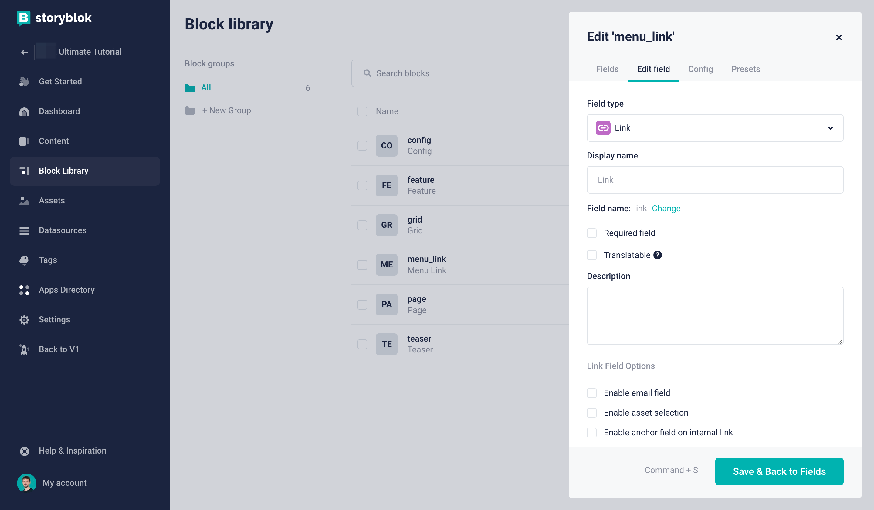 Creating a link field