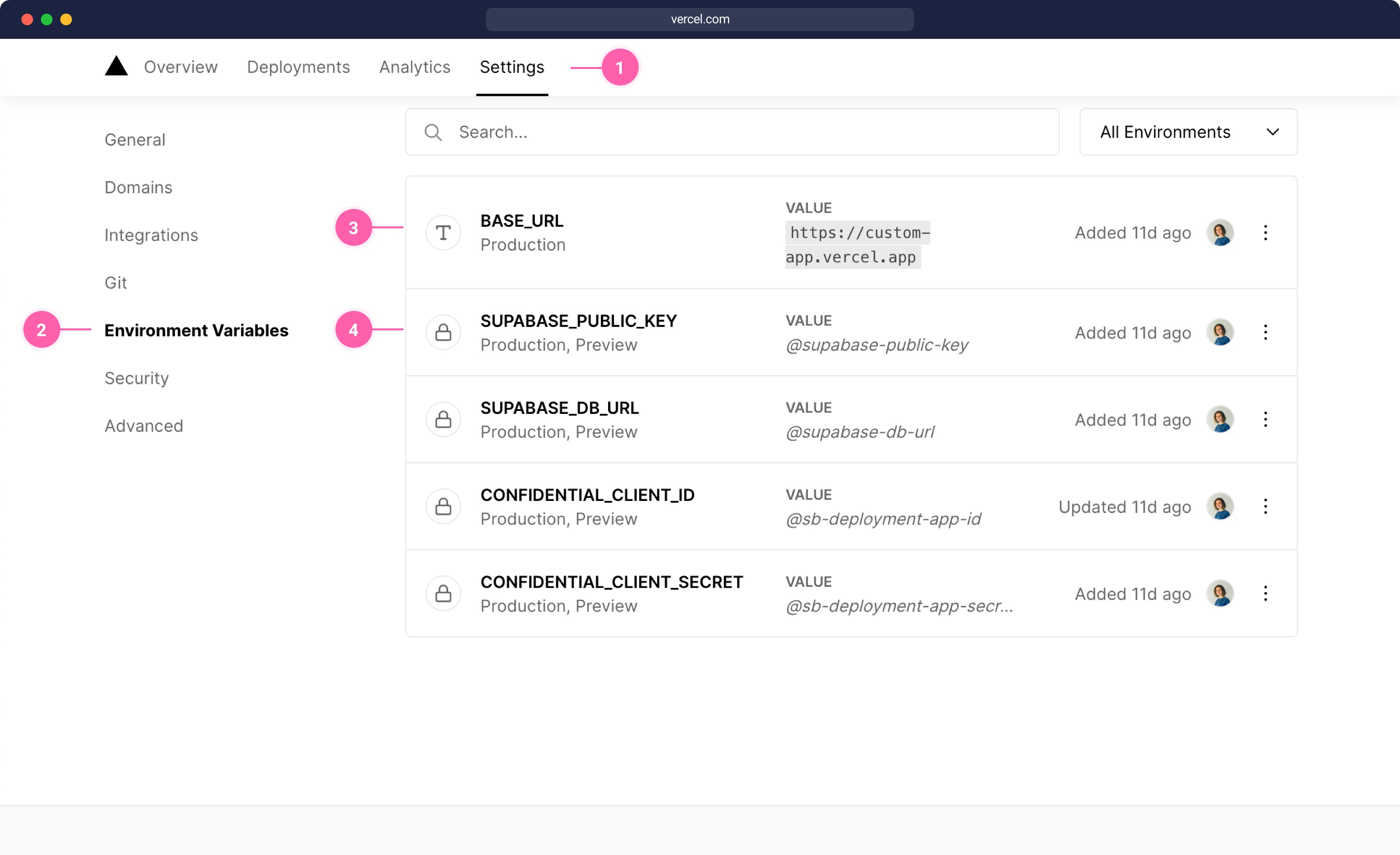 Vercel Environment Variables