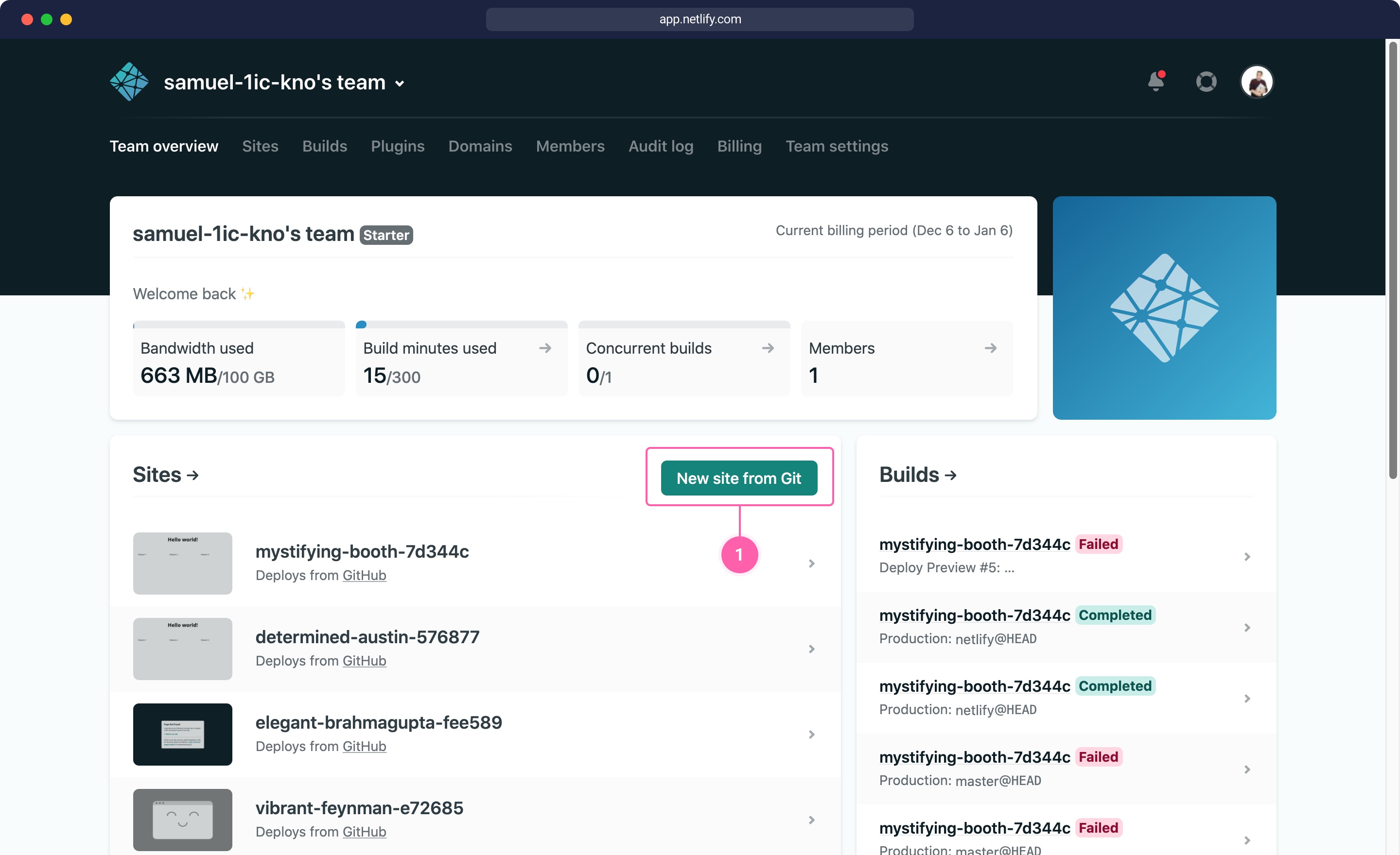Deploy new site on Netlify - start guide