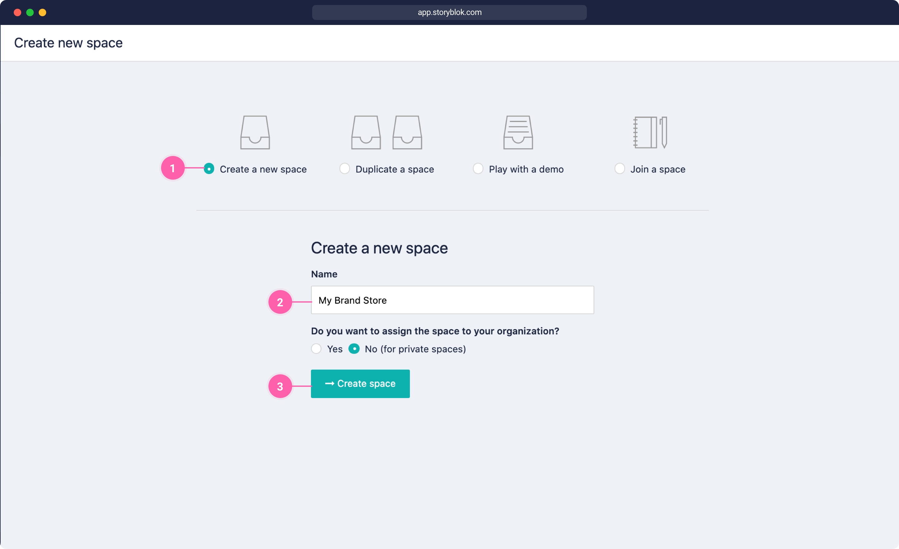 Create a new Space