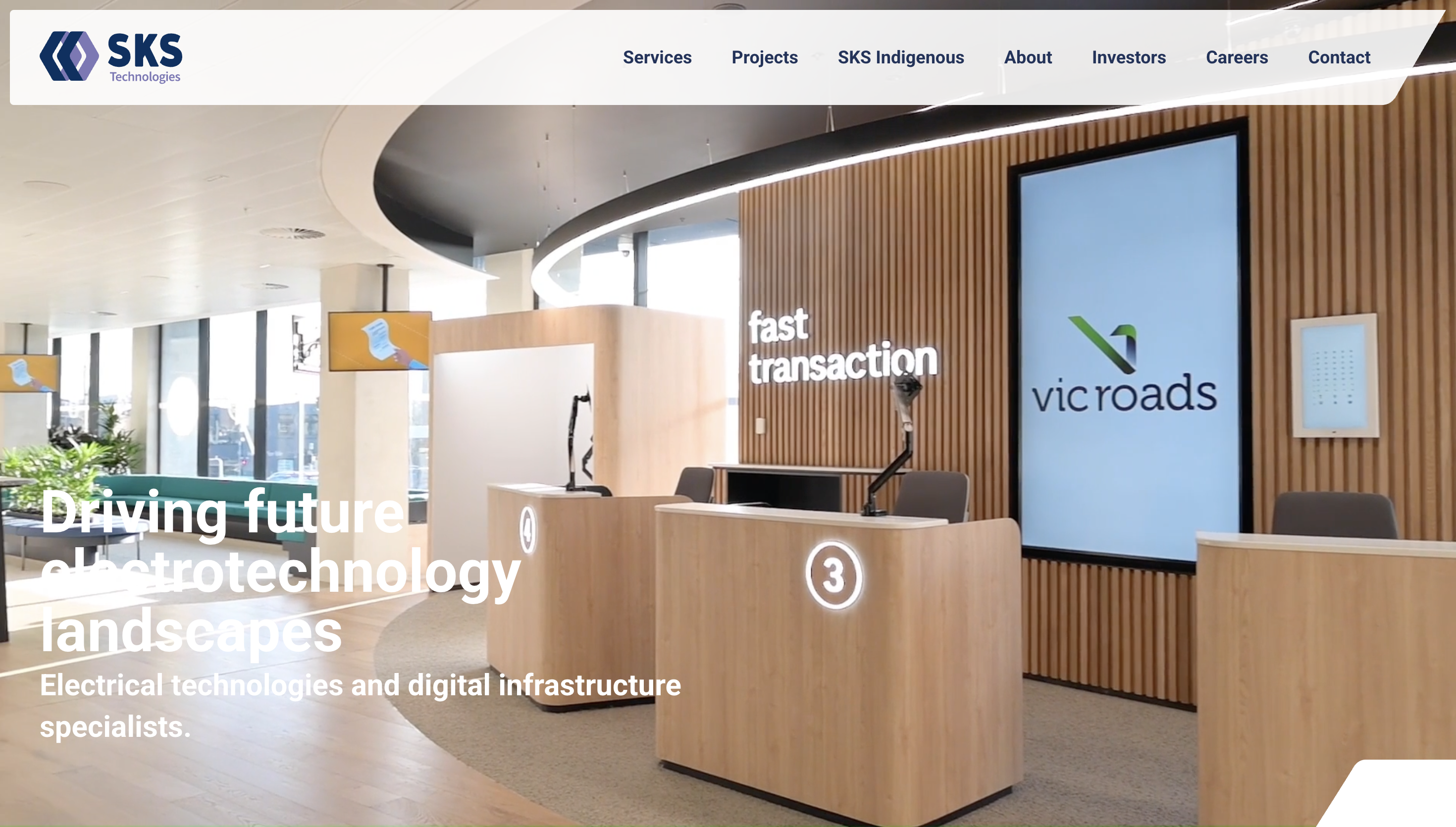 SKS Technologies website homepage hero image.