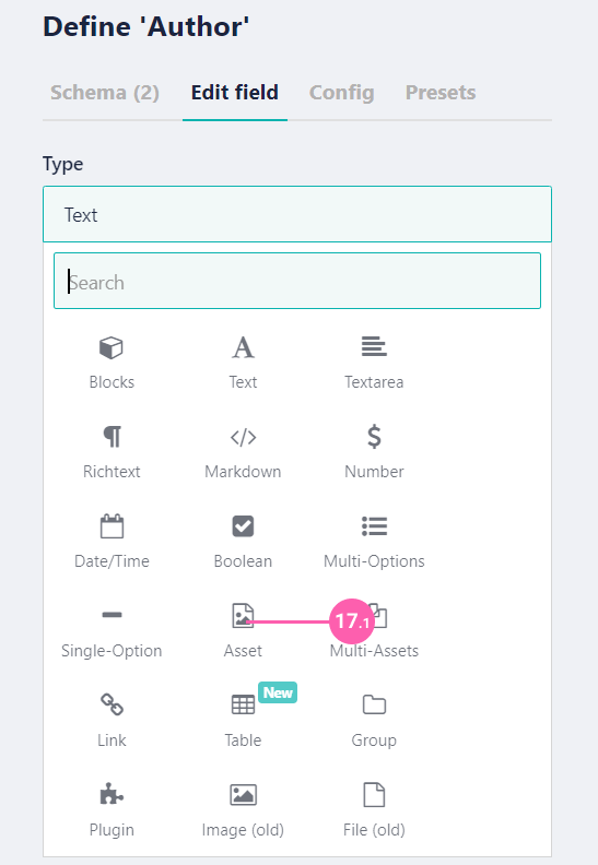 Select Asset Type
