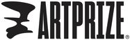 ARTPRIZE logo — bold uppercase wordmark with an abstract black sculptural mark to the left and a registered ® symbol.