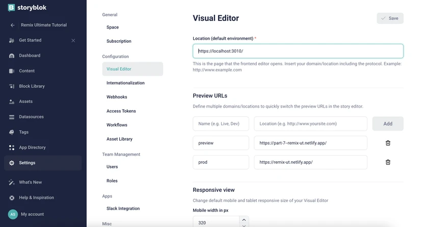 Preview Urls in Storyblok