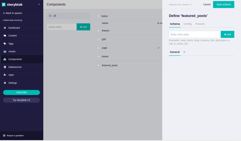 Creating a Storyblok new component