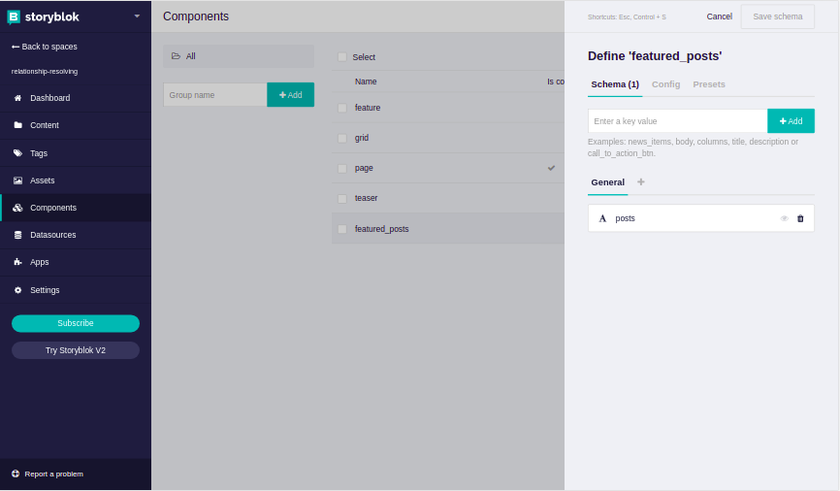 Defining featured_posts components