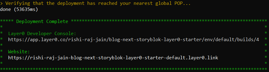 Deployment progress