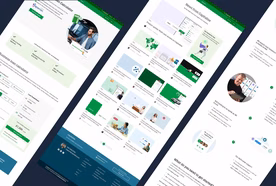 Screenshot showing three angled webpage layouts from Capitalise’s website. The pages display a business loan calculator, a news section with updates and articles, and an informational page featuring customer photos and step-by-step explanations of how the platform works.
