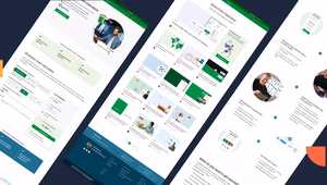 Screenshot showing three angled webpage layouts from Capitalise’s website. The pages display a business loan calculator, a news section with updates and articles, and an informational page featuring customer photos and step-by-step explanations of how the platform works.
