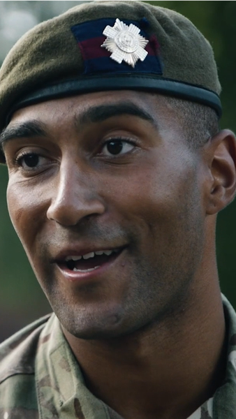 Reserve soldier talking to camera video still