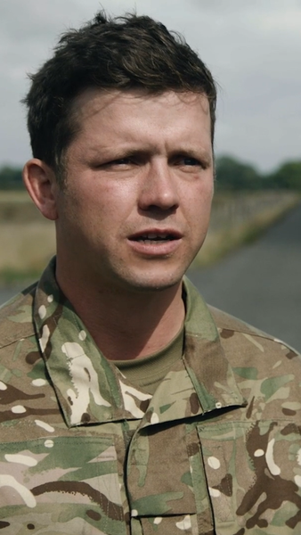 White male reserve soldier talking