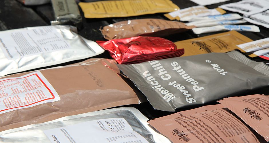 Food packets from a ration pack