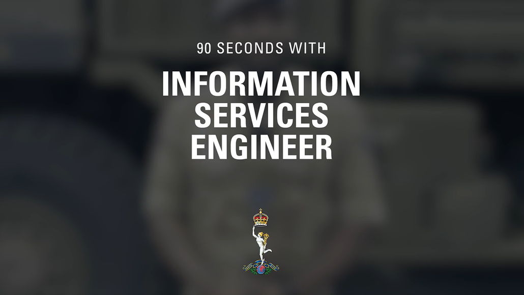 Video still of the Info Serv Engineer 90sec video title