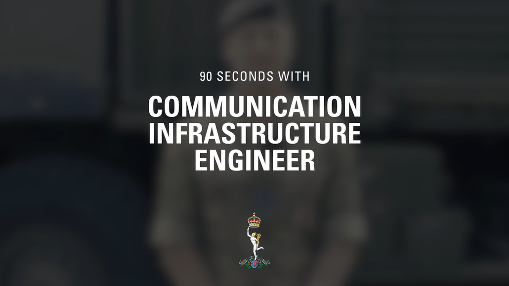 Video still of the Comms Infrastructure Eng 90sec video title