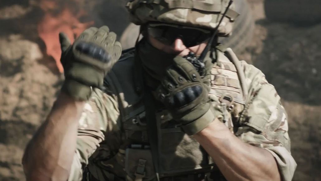 Signaller on the radio