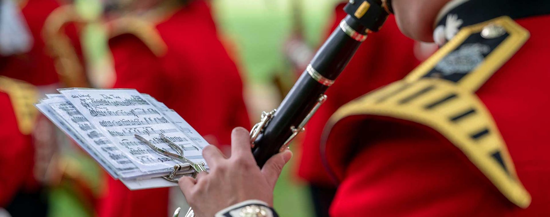 Army musician playing the clarinet
