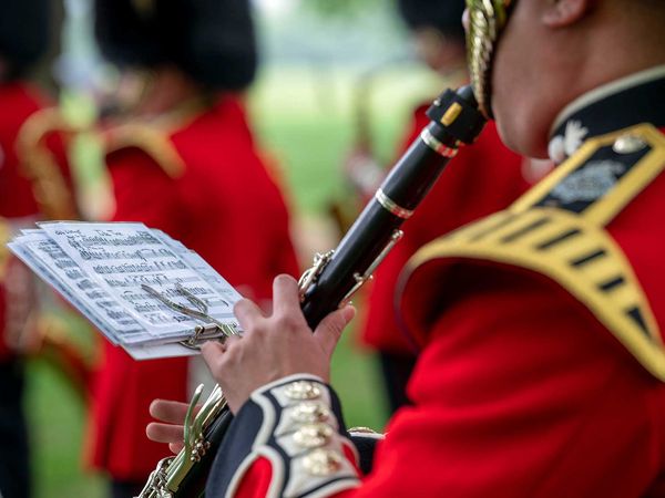Army musician playing the clarinet