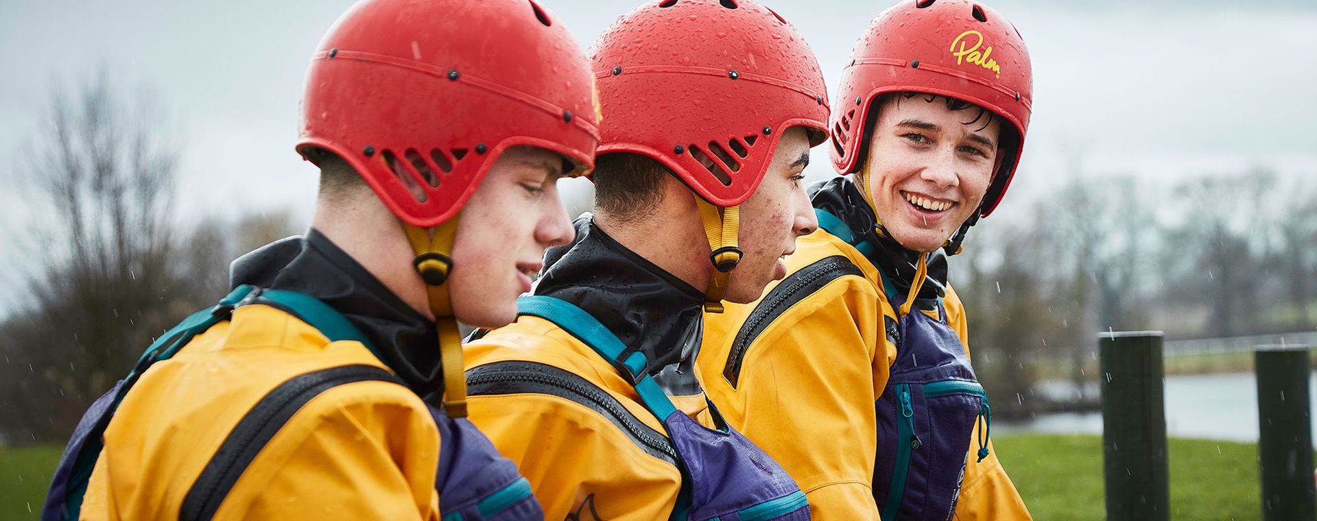 Junior soldiers dressed for kayaking