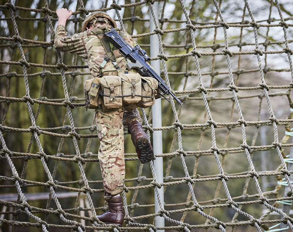 Climbing a cargo net