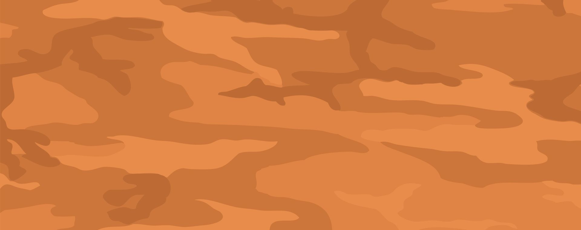 Abstract orange and brown camouflage pattern with irregular, organic shapes blending seamlessly.