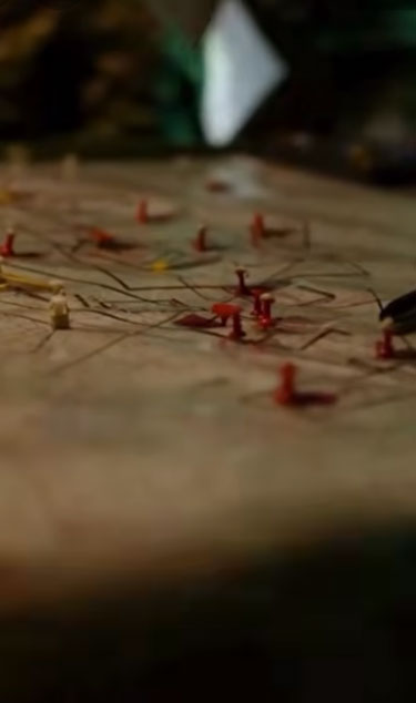 Map with pins in it
