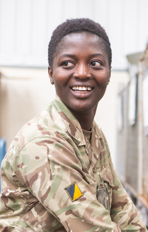 Portrait of female soldier