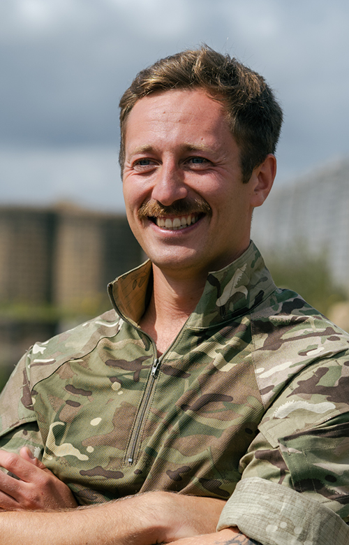 Portrait of male soldier