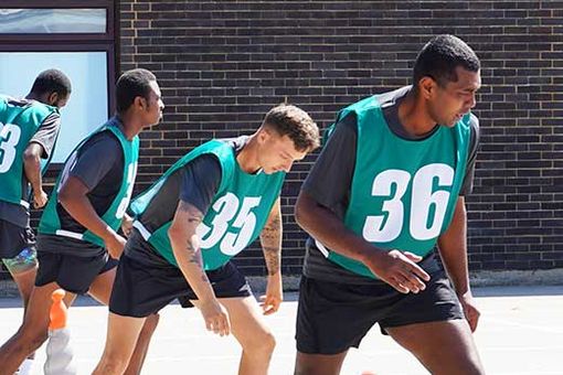 Candidates taking the bleep test at Assessment Centre
