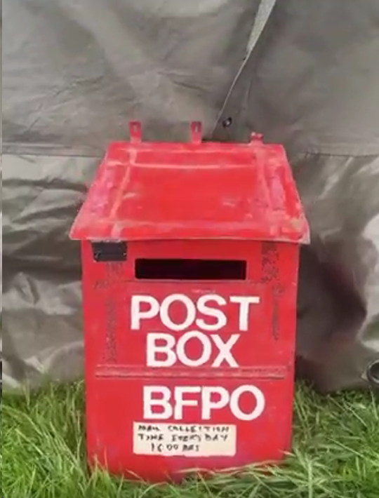 Post box in an army field post office