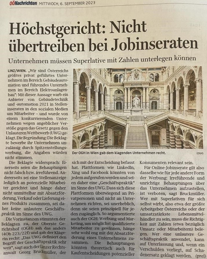 Höchstgericht: Nicht übertreiben bei Jobinseraten
