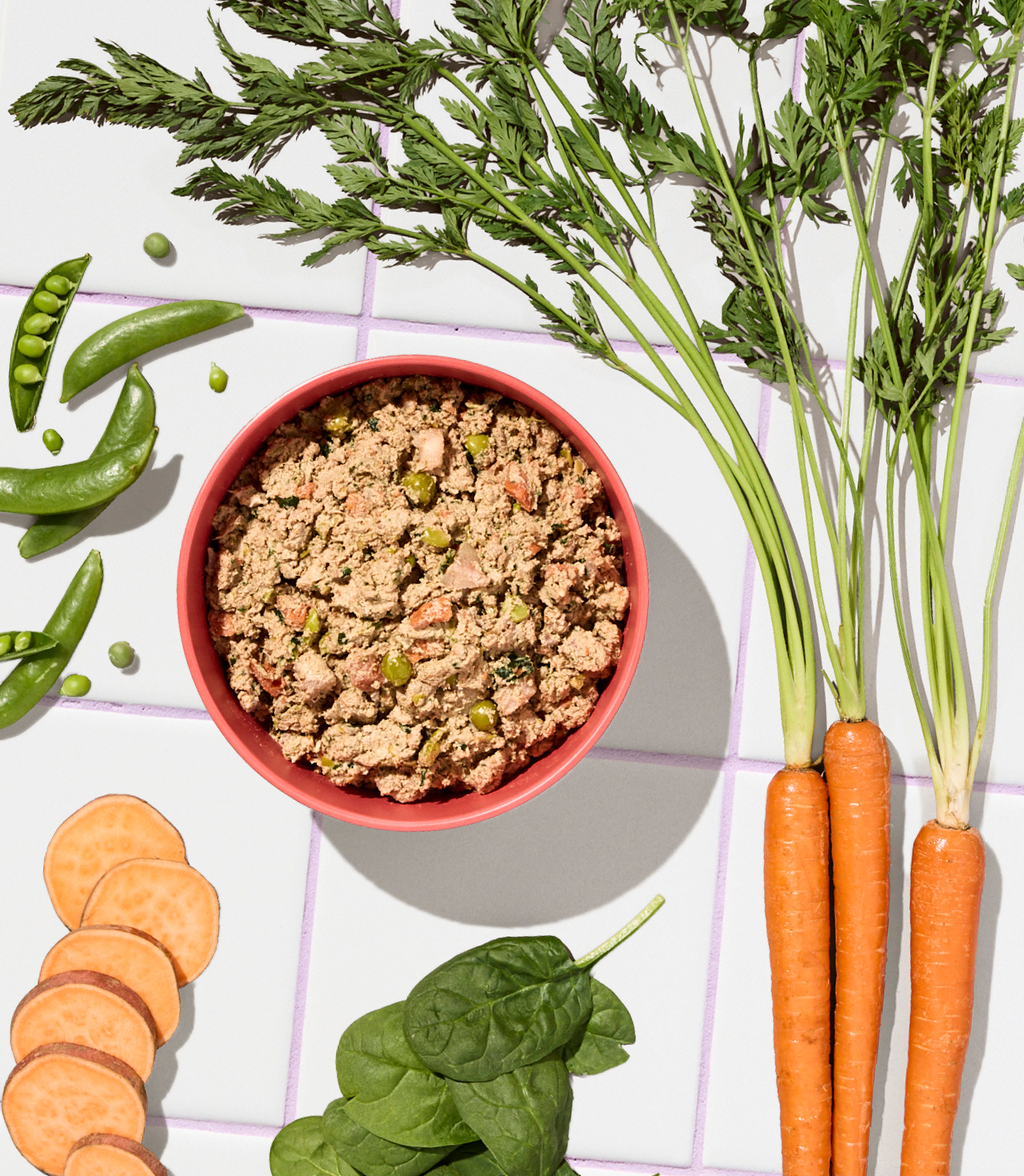 bowl of fresh beef food surrounded by ingredients