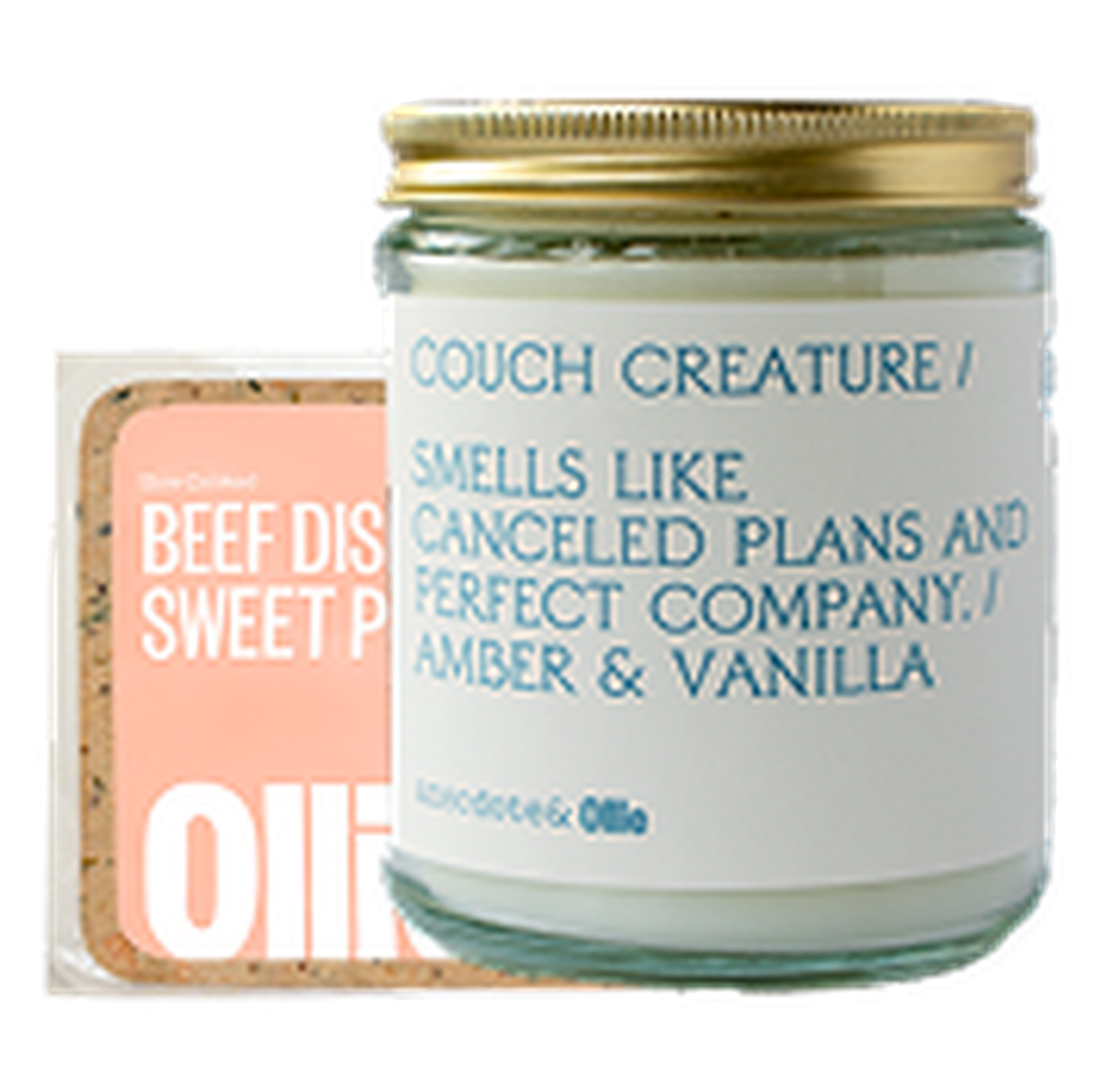 Image of our current gift with purchase item - a dog friendly scent customized candle