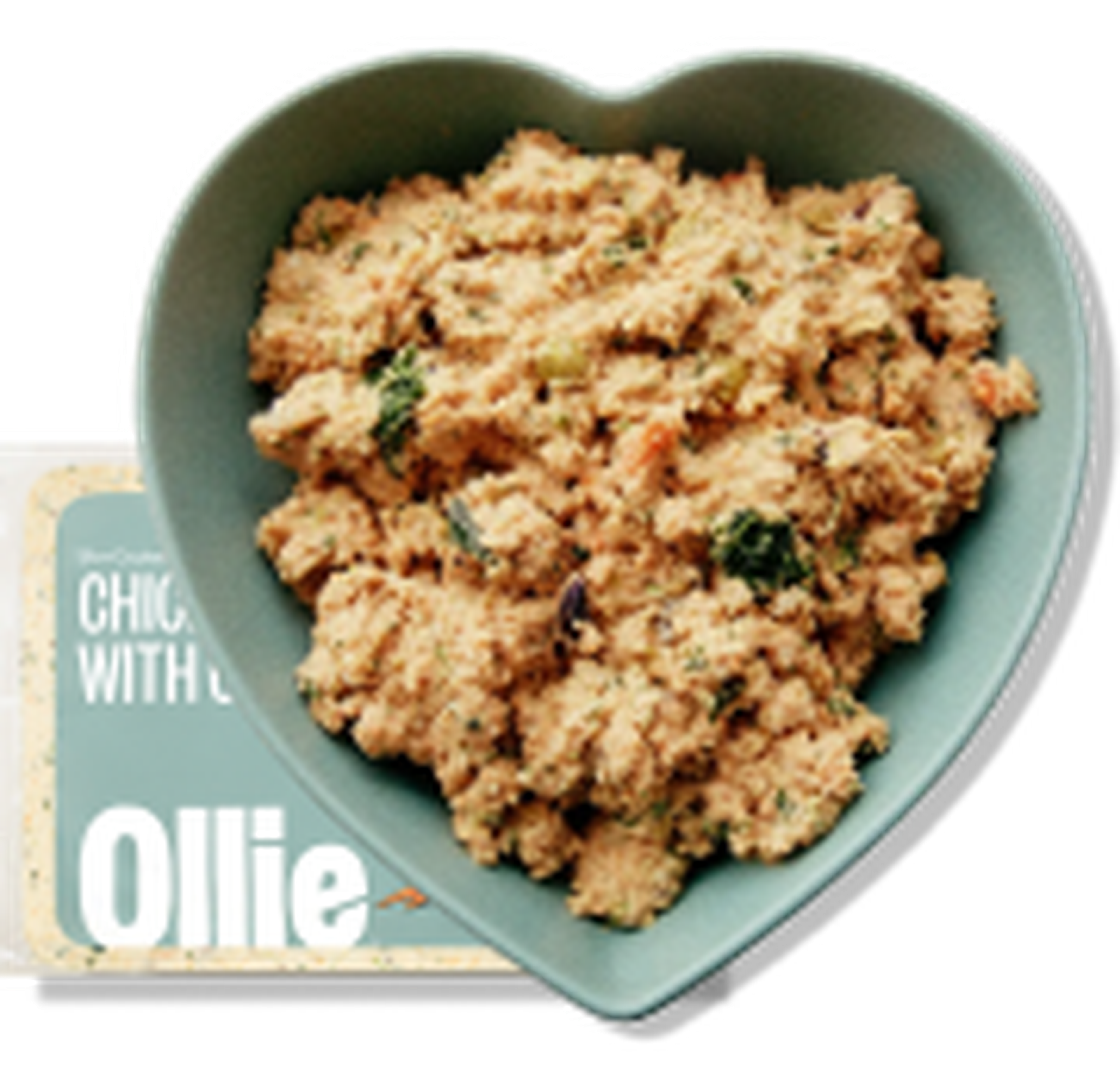 Image of a heart shaped dog bowl