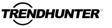 Black text logo reading "TRENDHUNTER" with a circular design partially encircling the "T".