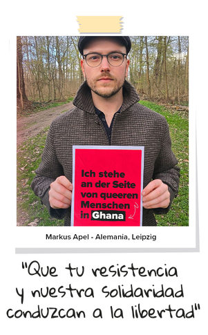 Markus Apel - Alemania, Leipzig "Que tu resistencia y nuestra solidaridad conduzcan a la libertad"